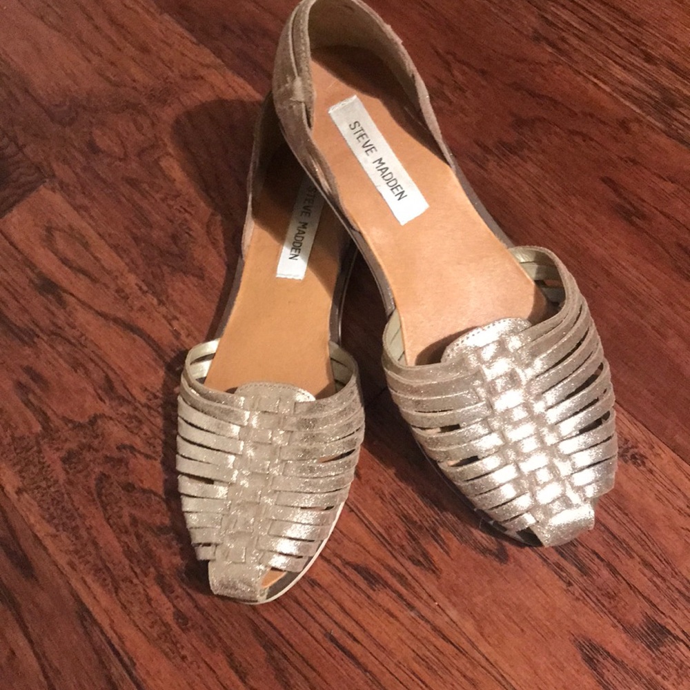 Metallic leather huarache sandals 8